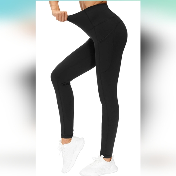 THE GYM PEOPLE Thick High Waist Yoga Pants with Pockets, Tummy CONTROL - Picture 4 of 7